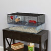 Hamster cage includes water bottle, exercise wheel food tray and